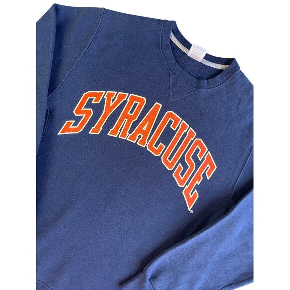 Syracuse University Navy Blue Crewneck Sweatshirt Russell Athletic M 50/50 Cotto - Picture 1 of 8